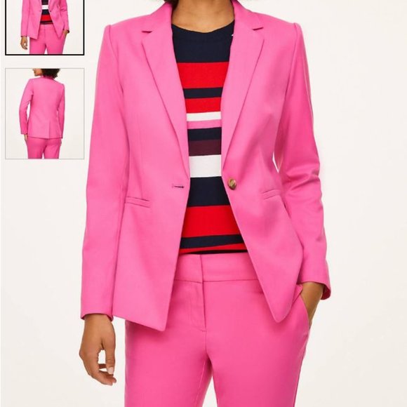 LOFT outlet • one button blazer • pink • sz 4